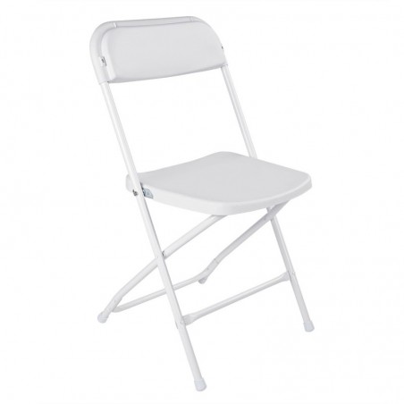 Pack de 4 Sillas Plegables de Plástico con Estructura Metálica - Sillas para Comedor, Patio, Cocina y Camping