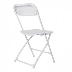 Pack de 4 Sillas Plegables de Plástico con Estructura Metálica - Sillas para Comedor, Patio, Cocina y Camping
