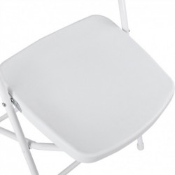 Pack de 4 Sillas Plegables de Plástico con Estructura Metálica - Sillas para Comedor, Patio, Cocina y Camping