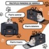 Transportin Perros y Gatos. Bolsa de Transporte Viaje Transpirable Mascotas. Bolso con colchón. Tres Puertas. Bolsa