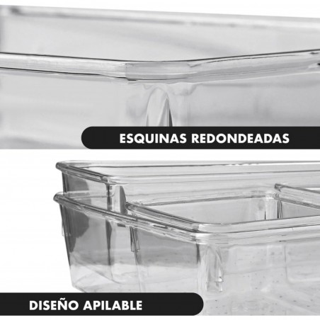Set de 12 Cajones de Organización | Organizadores de Plástico Transparentes | Separadores de Cajones para Escritorio