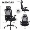 Silla Ergonómica de Oficina con Respaldo Transpirable y Apoyo Lumbar | Reposacabezas Ajustable, Reposabrazos Regulables