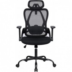 Silla Ergonómica de Oficina con Respaldo Transpirable y Apoyo Lumbar | Reposacabezas Ajustable, Reposabrazos Regulables