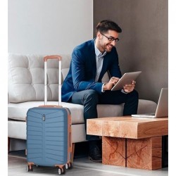 Maleta de Cabina 20" (38L) Semirígida ABS con 4 Ruedas Giratorias 360° - Equipaje de Mano Ligero 55x34x23 cm con Candado TSA