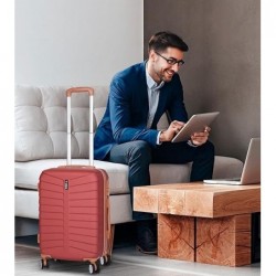 Maleta de Cabina 20" (38L) Semirígida ABS con 4 Ruedas Giratorias 360° - Equipaje de Mano Ligero 55x34x23 cm con Candado TSA
