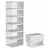 Cajas de almacenamiento plegables y apilables | Zapatero | Organizadores de plástico transparente con puerta abatible