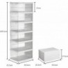 Cajas de almacenamiento plegables y apilables | Zapatero | Organizadores de plástico transparente con puerta abatible