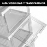 Cajas de almacenamiento plegables y apilables | Zapatero | Organizadores de plástico transparente con puerta abatible