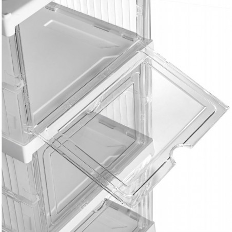 Cajas de Almacenamiento Plegables y Apilables con Puerta Abatible Transparente - Organizadores de Plástico para Zapatos y Hogar
