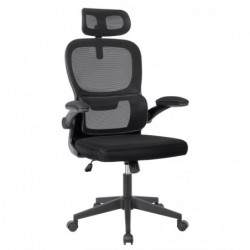 Silla de oficina ergonómica con respaldo de malla transpirable y reposacabezas ajustable | Asiento acolchado, cómodo