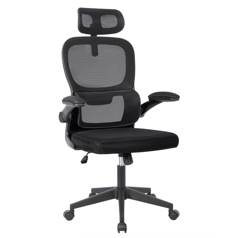 Silla de oficina ergonómica con respaldo de malla transpirable y reposacabezas ajustable | Asiento acolchado, cómodo
