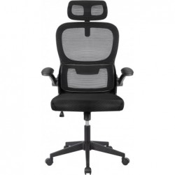 Silla de oficina ergonómica con respaldo de malla transpirable y reposacabezas ajustable | Asiento acolchado, cómodo