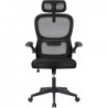 Silla de oficina ergonómica con respaldo de malla transpirable y reposacabezas ajustable | Asiento acolchado, cómodo