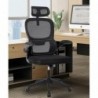 Silla de oficina ergonómica con respaldo de malla transpirable y reposacabezas ajustable | Asiento acolchado, cómodo