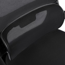 Silla de oficina ergonómica con respaldo de malla transpirable y reposacabezas ajustable | Asiento acolchado, cómodo