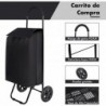 Carro de Compra Plegable 2 Ruedas. Carrito de la Compra Ligero con Bolsa Impermeable. Carga hasta 25kg. Capacidad 35 L