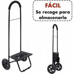 Carro de Compra Plegable 2 Ruedas. Carrito de la Compra Ligero con Bolsa Impermeable. Carga hasta 25kg. Capacidad 35 L