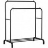 Perchero burro doble de metal con barras para colgar ropa y base inferior para zapatos o cajas | Estructura resistente