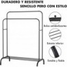 Perchero burro doble de metal con barras para colgar ropa y base inferior para zapatos o cajas | Estructura resistente