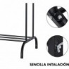 Perchero burro doble de metal con barras para colgar ropa y base inferior para zapatos o cajas | Estructura resistente