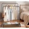 Perchero burro doble de metal con barras para colgar ropa y base inferior para zapatos o cajas | Estructura resistente