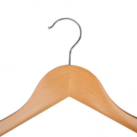 Juego de 20 Perchas de Madera Maciza con Ranuras y Barra Antideslizante para Pantalones - Perchas para Trajes y Camisas