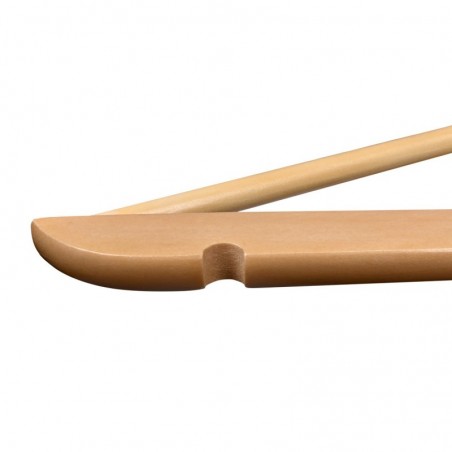 Juego de 20 Perchas de Madera Maciza con Ranuras y Barra Antideslizante para Pantalones - Perchas para Trajes y Camisas