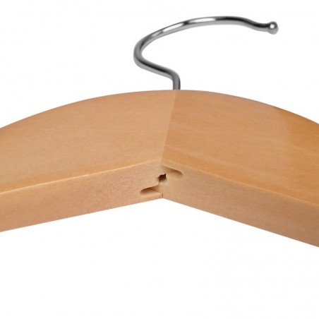 Juego de 20 Perchas de Madera Maciza con Ranuras y Barra Antideslizante para Pantalones - Perchas para Trajes y Camisas