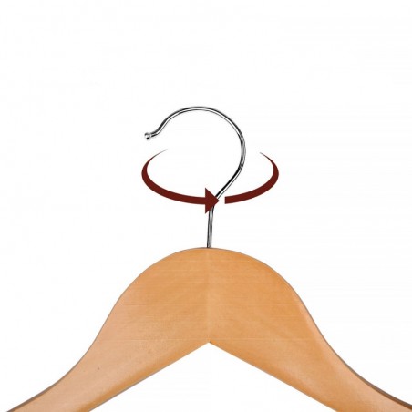 Juego de 20 Perchas de Madera Maciza con Ranuras y Barra Antideslizante para Pantalones - Perchas para Trajes y Camisas