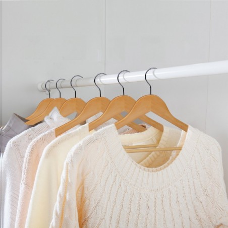 Juego de 20 Perchas de Madera Maciza con Ranuras y Barra Antideslizante para Pantalones - Perchas para Trajes y Camisas