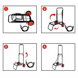 Carro Playa Multiusos Transporte Plegable Estructura Metálica Ligera Ruedas Grandes Resistentes Porta Neveras Sillas