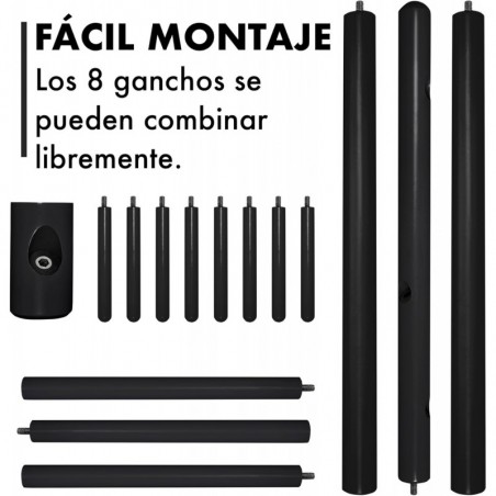 Perchero de Pie de Madera con 8 Ganchos Estilo Árbol - Colgador para Abrigos y Bolsos en Entrada