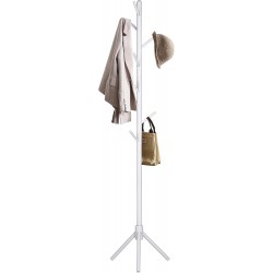 Perchero de Pie de Madera con 8 Ganchos Estilo Árbol - Colgador para Abrigos y Bolsos en Entrada