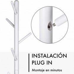 Perchero de Pie de Madera con 8 Ganchos Estilo Árbol - Colgador para Abrigos y Bolsos en Entrada