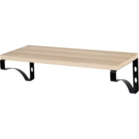 Baldas Pared Madera Natural T-LOVENDO - Juego 3 Estantes Flotantes con Soportes Metálicos