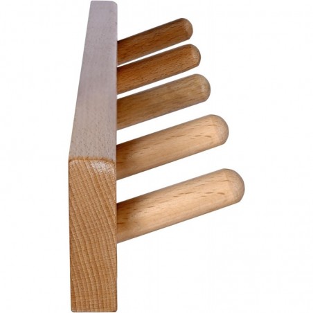 Pack de 2 Percheros de Pared de Madera Maciza con 5 Ganchos - Colgador para Recibidor, Entrada y Dormitorio