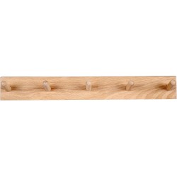 Perchero de Pared Madera Pack de 2 unidades con 5 Ganchos Colgador de Diseño para Recibidor, Entrada, Dormitorio, Baño