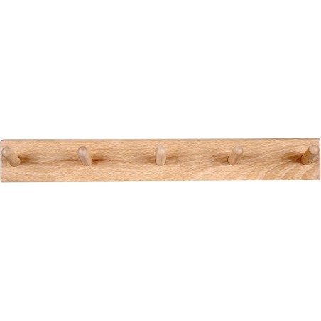 Pack de 2 Percheros de Pared de Madera Maciza con 5 Ganchos - Colgador para Recibidor, Entrada y Dormitorio