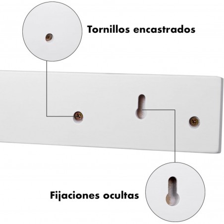 Pack de 2 Percheros de Pared de Madera Maciza con 5 Ganchos - Colgador para Recibidor, Entrada y Dormitorio