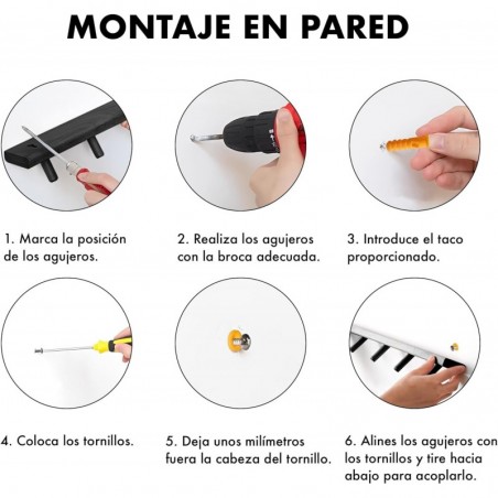 Pack de 2 Percheros de Pared de Madera Maciza con 5 Ganchos - Colgador para Recibidor, Entrada y Dormitorio