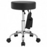 Taburete Giratorio Profesional con Ruedas y Bolsillos Almacenaje | Silla Redonda Ajustable | Banqueta Altura Regulable