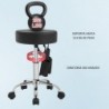 Taburete Giratorio Profesional con Ruedas y Bolsillos Almacenaje | Silla Redonda Ajustable | Banqueta Altura Regulable