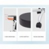 Taburete Giratorio Profesional con Ruedas y Bolsillos Almacenaje | Silla Redonda Ajustable | Banqueta Altura Regulable