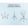 Taburete Giratorio Profesional con Ruedas y Bolsillos Almacenaje | Silla Redonda Ajustable | Banqueta Altura Regulable