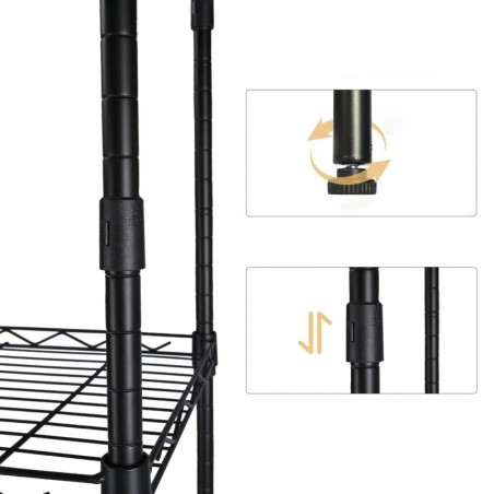 Estantería Metálica para Baño, Cocina y Garaje - Estantes Ajustables en Altura con Rejilla Industrial Resistente