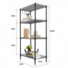 Estantería metal para baño- cocina- garaje- ducha. Niveles o Estantes de almacenaje Ajustables en altura Metálica fuerte
