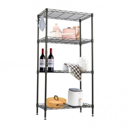 Estantería Metálica para Baño, Cocina y Garaje - Estantes Ajustables en Altura con Rejilla Industrial Resistente