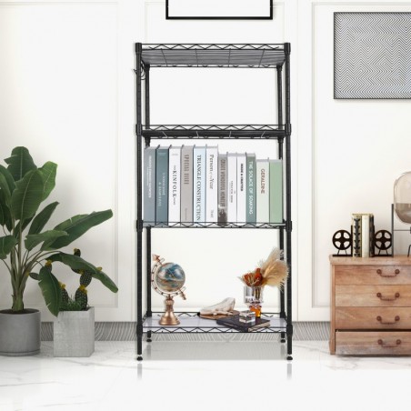 Estantería Metálica para Baño, Cocina y Garaje - Estantes Ajustables en Altura con Rejilla Industrial Resistente