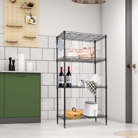 Estantería Metálica para Baño, Cocina y Garaje - Estantes Ajustables en Altura con Rejilla Industrial Resistente