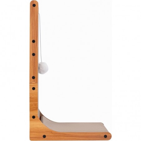 Rascador Para Gatos De Cartón Reforzado Con Madera | Poste Rascador Vertical Y Base Antideslizante | Mueble Rascador